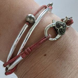 Lizzy James - Double Wrap Bracelet - Red Leather